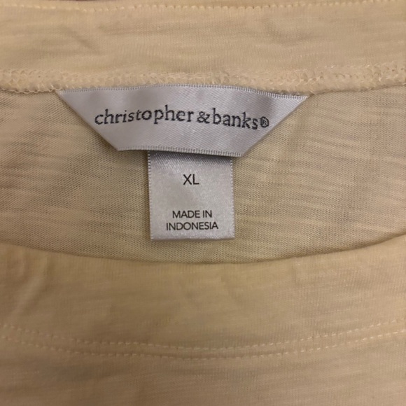 Christopher and Banks Xl 3/4 tee, yellow - Picture 2 of 3